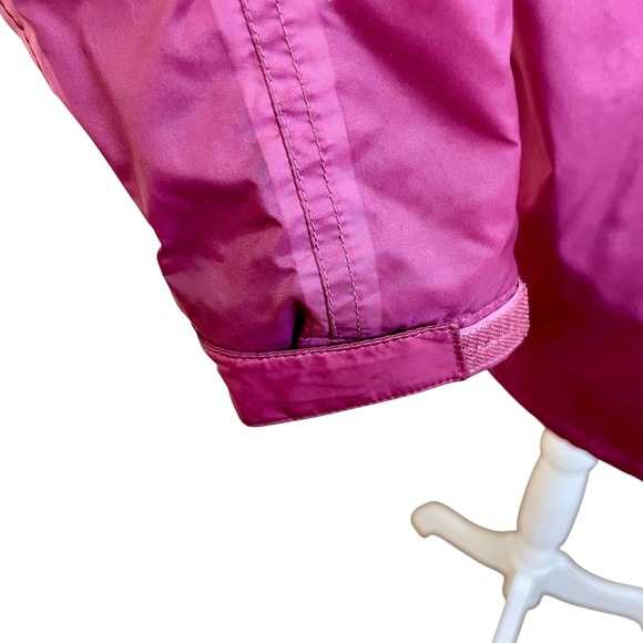 Vintage LL BEAN Pink Hooded Rain Jacket Sz‎ L Fleece Lined Travel Packable - Picture 10 of 15